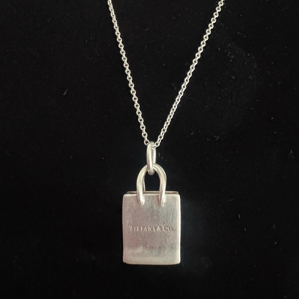 Tiffany & Co Shopping Bag 925 Sterling Silver Pendant Necklace